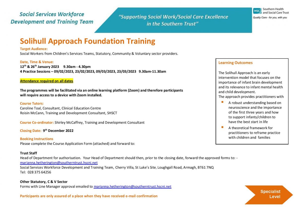 Solihull Approach Foundation Training