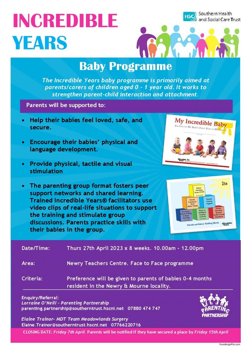 Incredible Years - Baby Programme @ Newry Teachers Centre